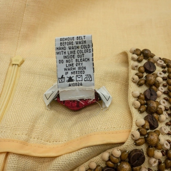 Victor Costa Occasion Yellow Linen Tunic w/ Beads - Picture 6 of 6